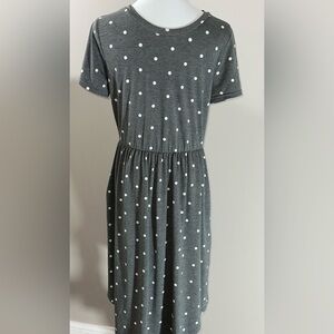 Simier Fariry Gray Polka Dot Knit Dress – Pockets, like new
